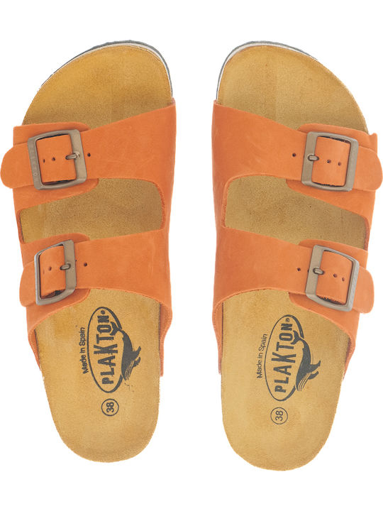 Leather Women's Flat Sandals Light Red