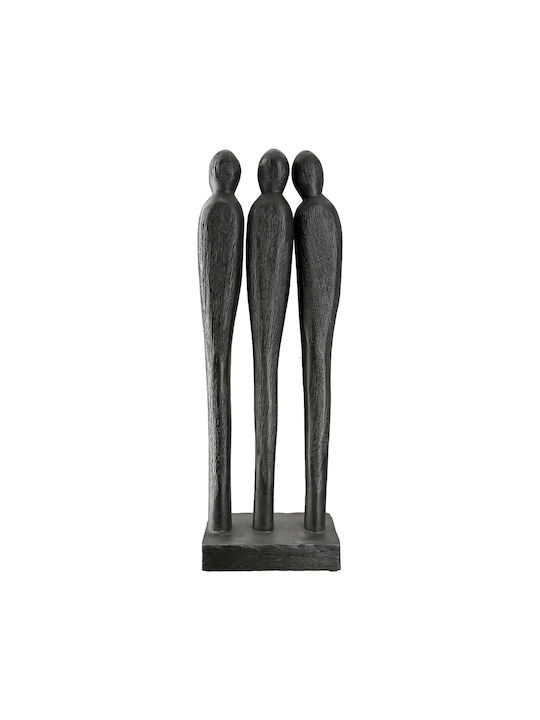 Γλυπτό "3 People" Group Mango Ξύλο Μαύρο Pu 14x6.5x36cm