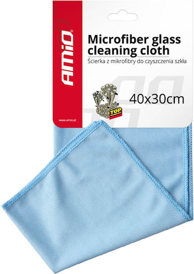 AMiO Microfiber Glass Cleaning Cloth Car Blue 40x30cm