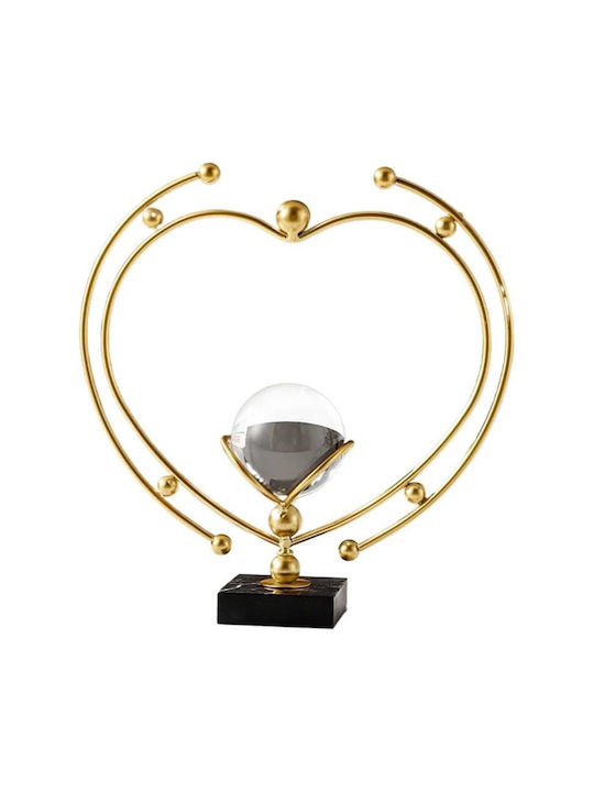 Heart-Shaped Gold Transparent Ball Tabletop Decor