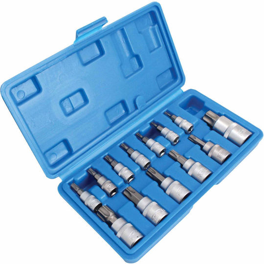 Techman Căpăcei Torx cu Patrat de Prindere 1/2" Set 13buc
