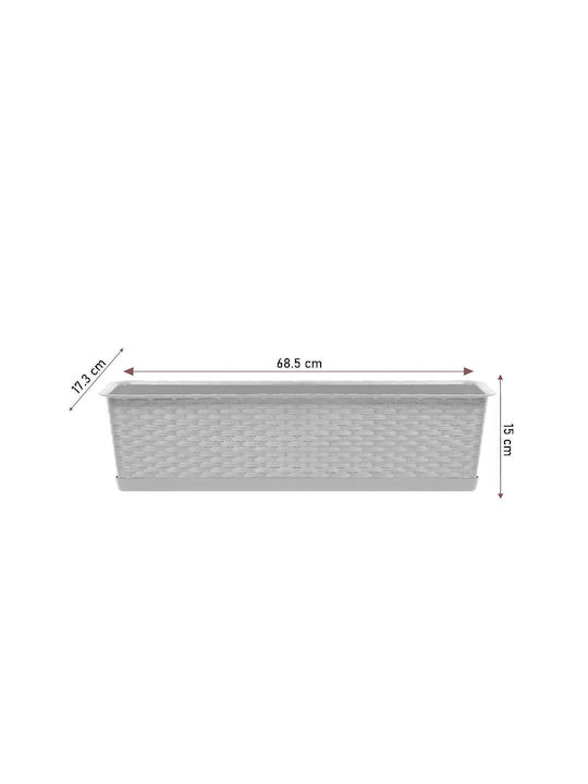 Vaze Pentru Plante Rattan Maro 68.5x17.3x15cm 4 Module
