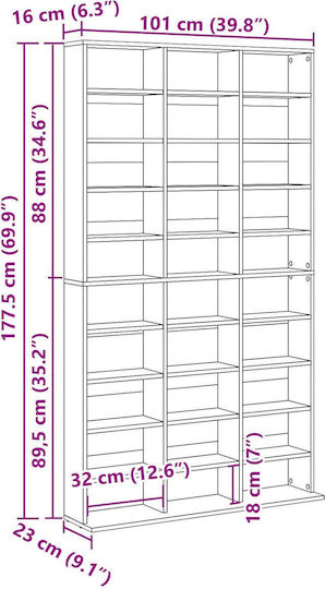 vidaXL Floor Standing Case 101x23x177.5cm