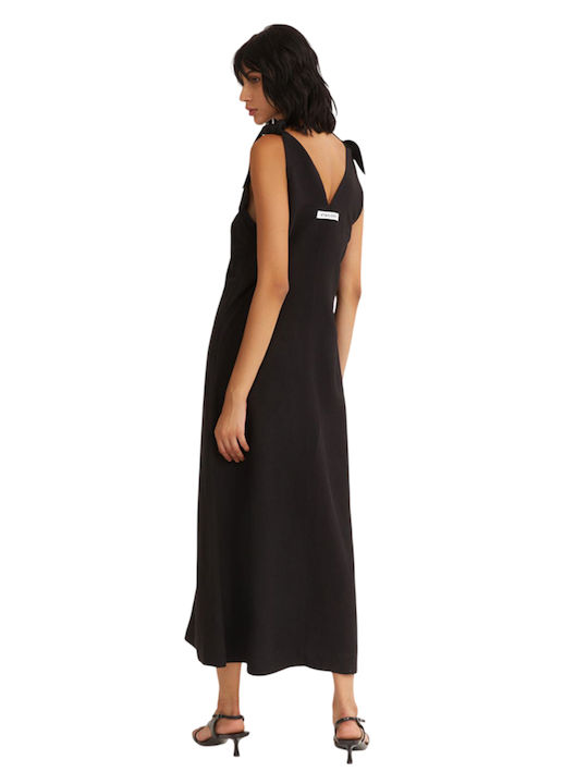 Sommer Midi Abend Damenkleid Schwarz