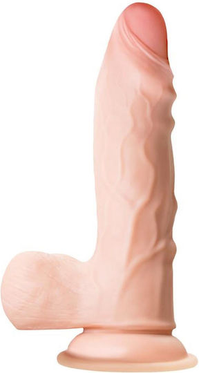 Dildo realist cu Testicule și Ventuză Roz 18.5cm