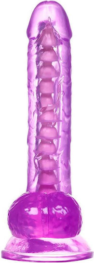 Realistisches Dildo mit Hoden und Saugnapf Lila 20.5cm