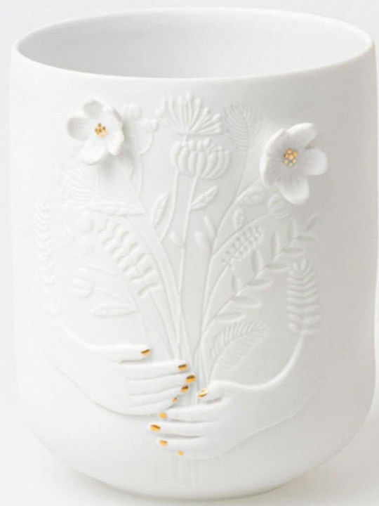 Raeder Candle Holder suitable for Tealights Porcelain in White Color 8x8x10cm 1pcs