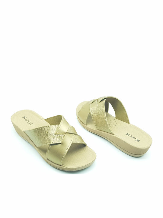 Anatomic Women's Platform Wedge Sandals Gold