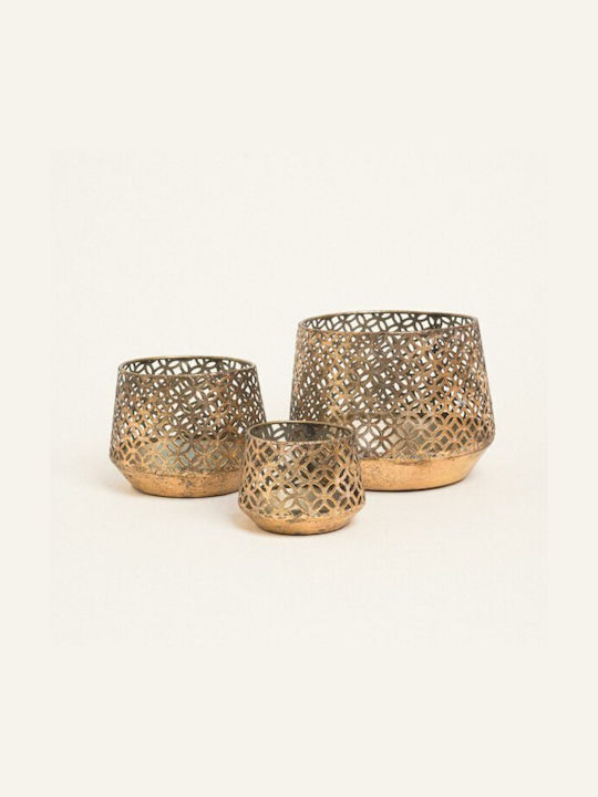 Μεταλλικα Κηροπηγια Σετ 3 Τμχ 7,5 – 14,5 Cm Beauty Home