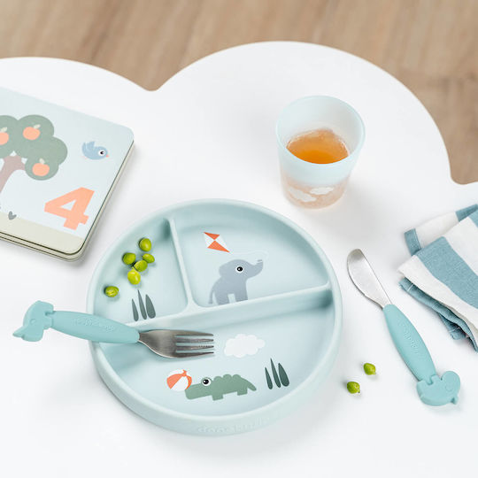 Done by Deer Baby Food Plate Playgroud made of Silicone Blue