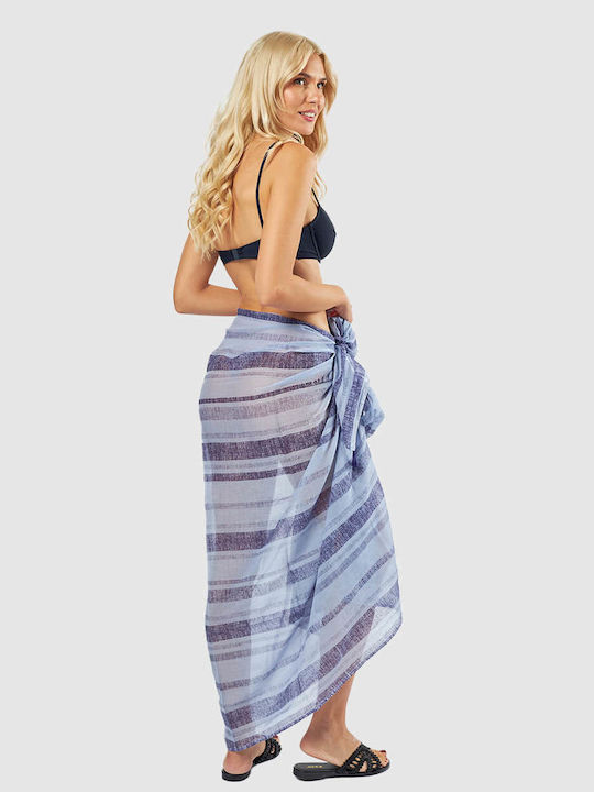Green Women's Pareo 08-0162 Indian Cotton Blue
