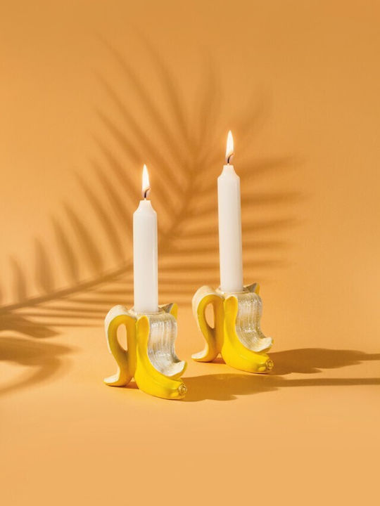 Candlestick Banana Romance Σετ Κηροπήγια Κεραμικά