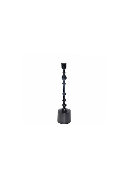 Suport pentru lumânări din aluminiu, negru lucios, 9.5x35.5cm Zaros In269