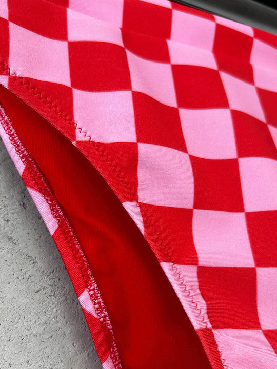 Bikini Slip Ψηλόμεσο Pink / Red
