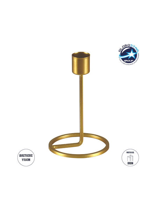 GloboStar Evelyn Candle Holder Metal Gold 9.5x9.5x15cm 1pcs