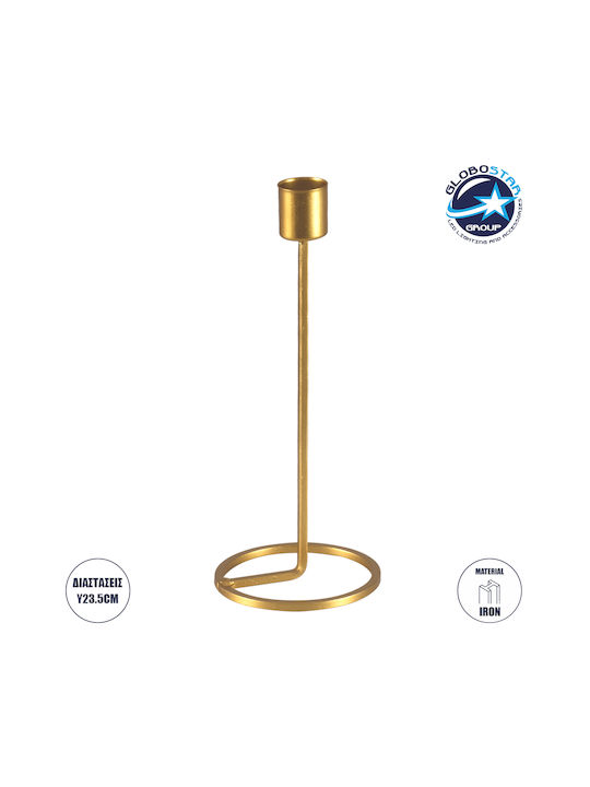 GloboStar Evelyn Candle Holder Metal Gold 9.5x9.5x23.5cm 1pcs