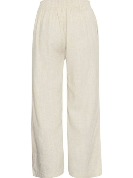 Women's Fabric Trousers Light Beige