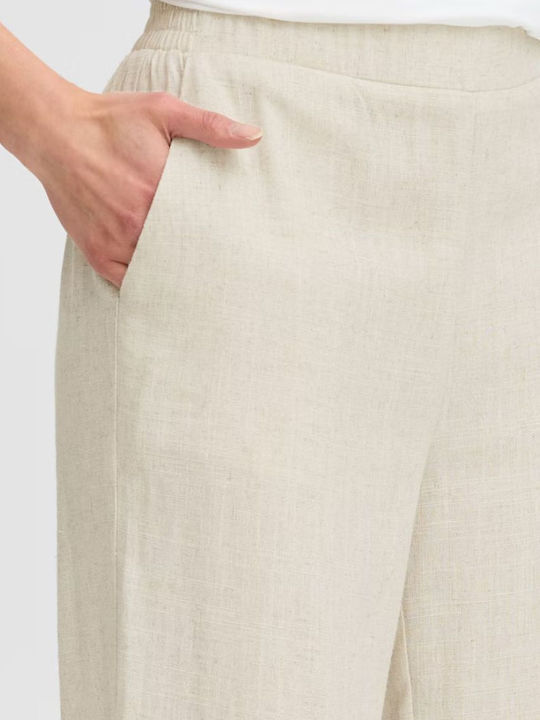 Women's Fabric Trousers Light Beige
