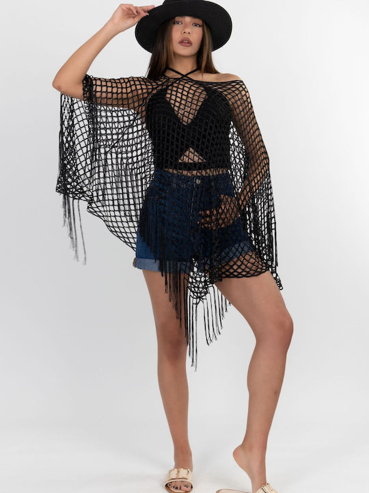 Warehouse Design Damenbademode Kaftan Schwarz
