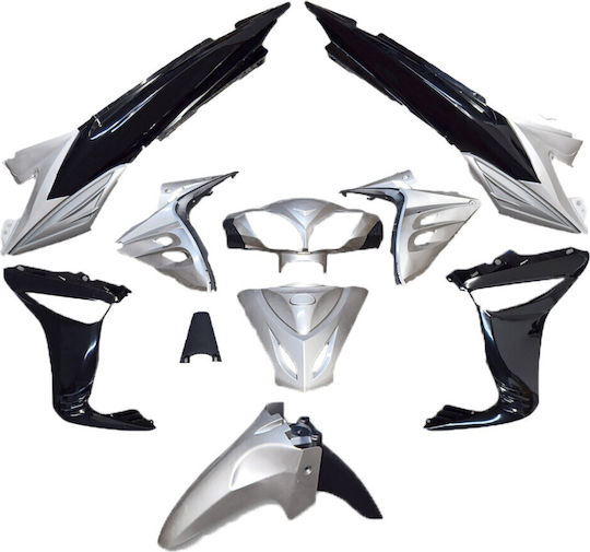 Motorrad Kunststoff-Set Silber 10Stück