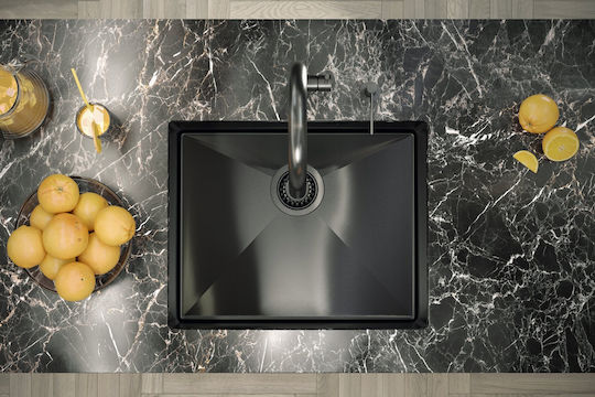 GraniteQ Anthony Drop-In Sink Inox W54xD44cm Gray