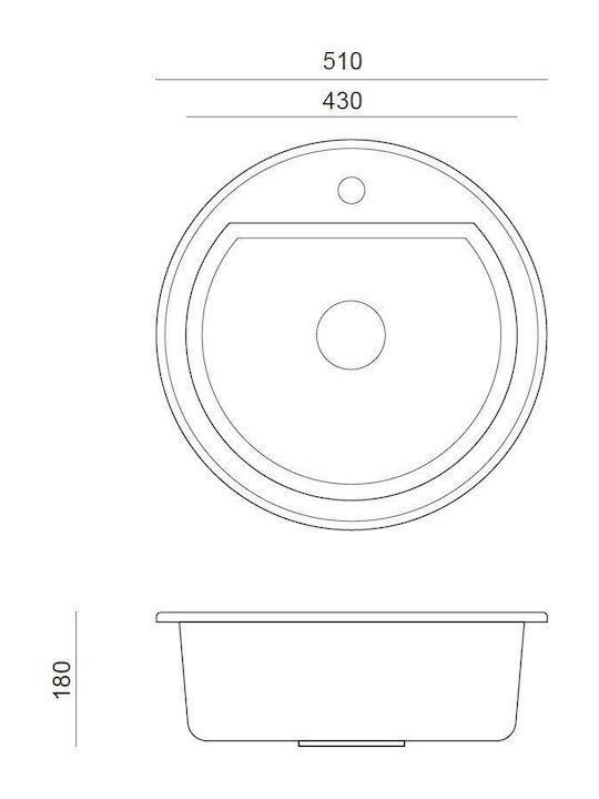 Steiner Drop-In Chiuvetă din Granit Sintetic L51xW18cm Granit gri