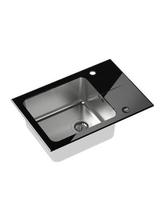 Steiner Hugh 116 Drop-In Мивка Десен Inox със смесител Ш35xД35см Сив