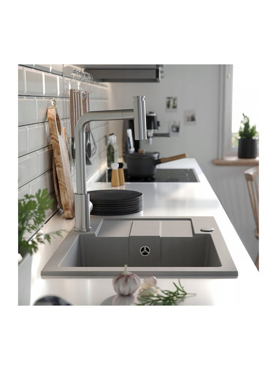 Granite Ένθετος Νεροχύτης από Συνθετικό Γρανίτη Μ60xΠ45cm Γκρι