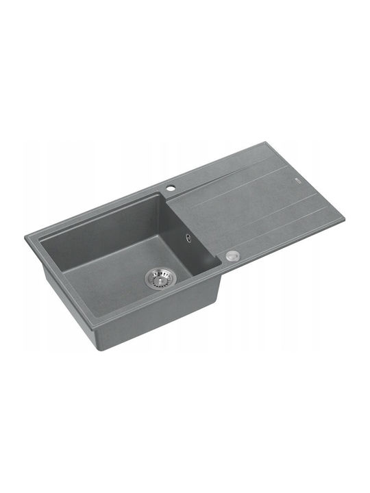 GraniteQ Evan 111 Drop-In Sink Inox W86xD50cm Gray