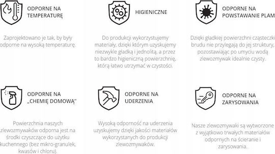 GraniteQ Ένθετος Νεροχύτης από Συνθετικό Γρανίτη Μ76xΠ50cm Γκρι