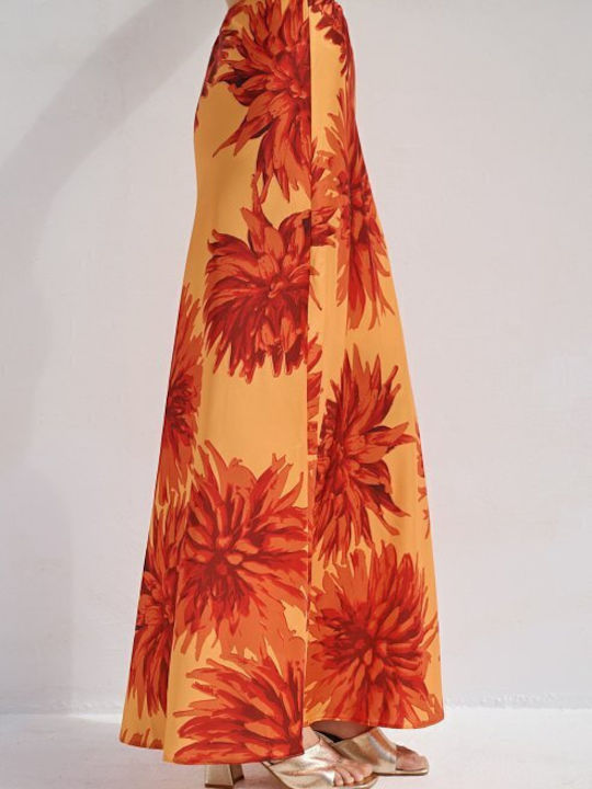Satin Maxi Skirt Multicolored