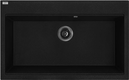 Laveo Drop-In Мивка от Синтетичен Гранит Ш80xД50см Черен