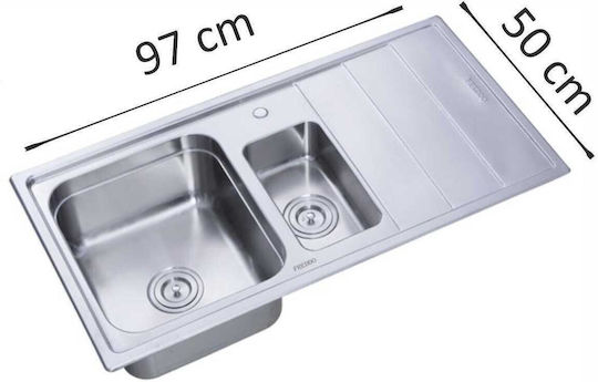 Freddo Ένθετος Inox Μ97xΠ50cm Γκρι Freddo Ένθετος Inox Μ97xΠ50cm Γκρι