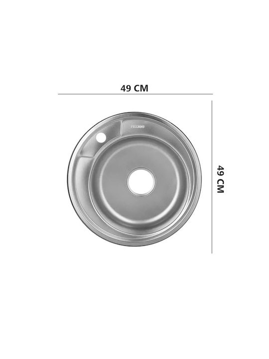 Freddo Sn9000 Ένθετος Νεροχύτης Inox Μ49xΠ49cm Γκρι