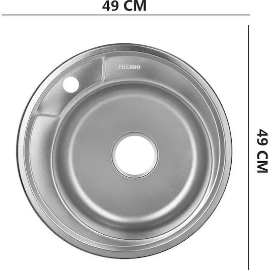 Freddo Sn9000 Ένθετος Νεροχύτης Inox Μ49xΠ49cm Γκρι