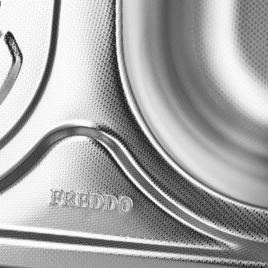 Freddo Ένθετος Νεροχύτης Δεξιός Inox Μ43.5xΠ76cm Γκρι
