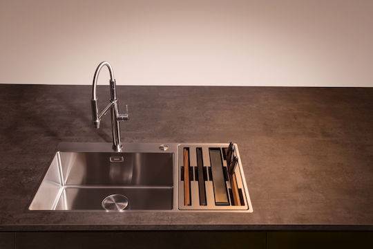 Franke Box Center Bwx 220-54-27 Ένθετος Νεροχύτης Αριστερός Inox Σατινέ Μ86xΠ51cm Ασημί