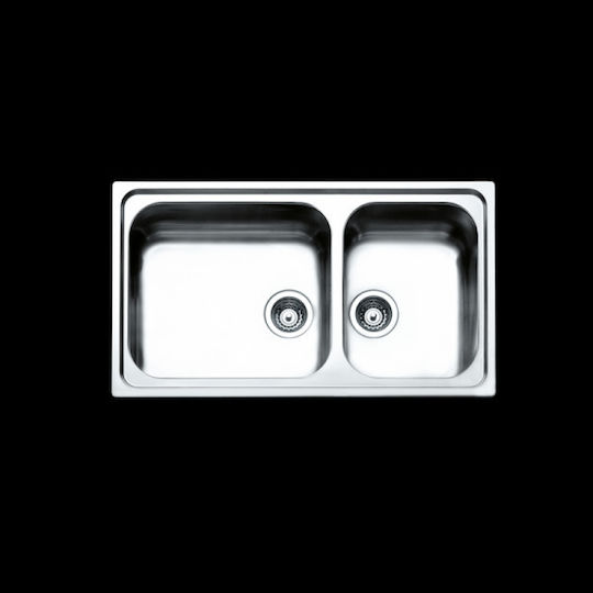 Apell Anniversario 8320 Ένθετος Νεροχύτης Αριστερός Inox Σατινέ Μ86xΠ50cm Ασημί