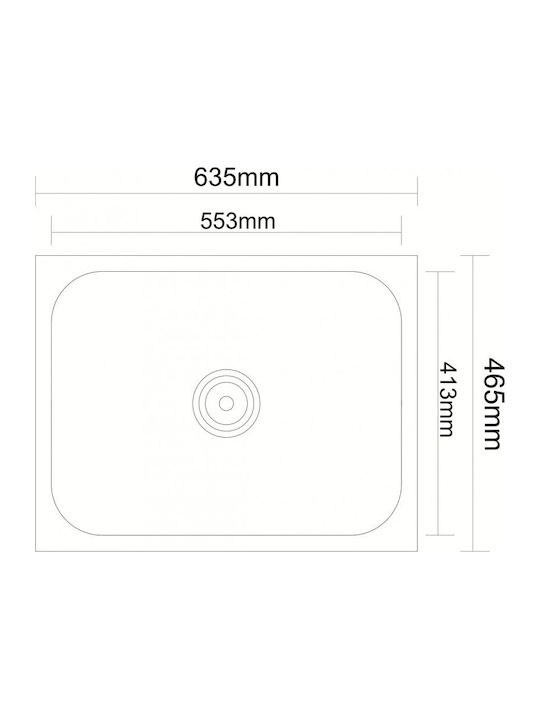 Inter Ceramic Ένθετος Νεροχύτης Inox Μ63.5xΠ46.5cm Ασημί