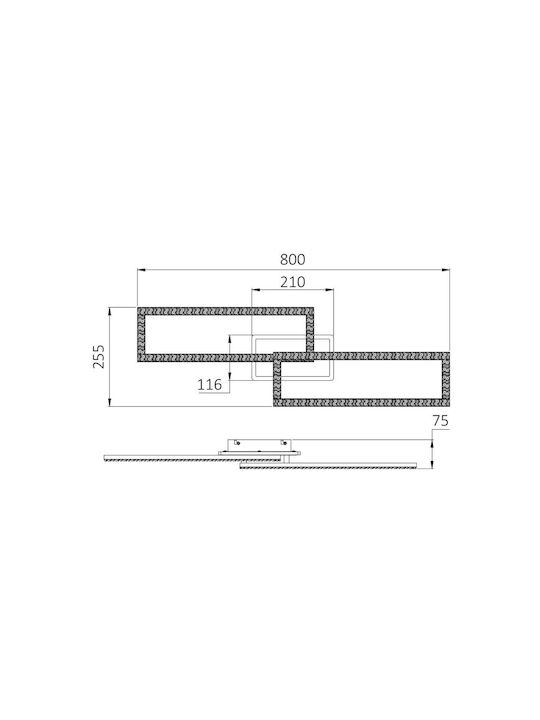 Braytron Πλαφονιέρα Οροφής Λευκή με Ενσωματωμένο LED και Κρύσταλλα