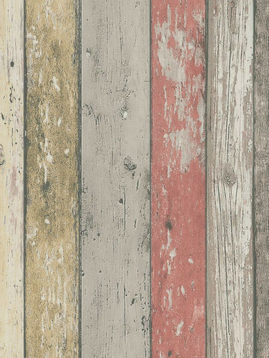 Тапет за Стена Wood Stone Винил Бежов 1000x53см Миеща се