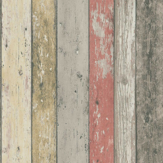 Tapet de Perete 1000x53cm Wood Stone Vinil Bej Lavabil