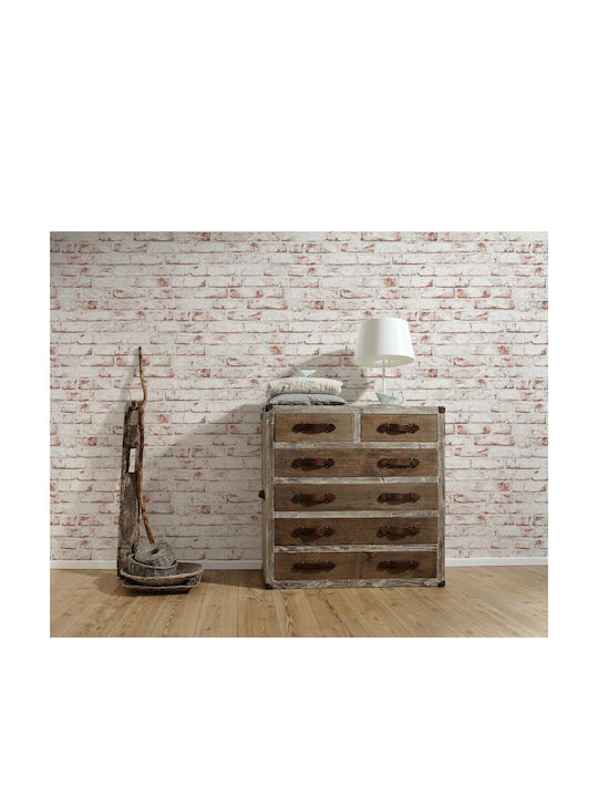 Wall Wallpaper Wood Stone Vinyl Beige 1000x53cm Washable