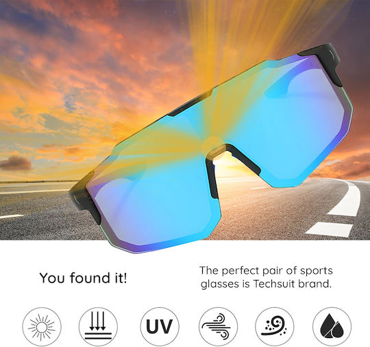 Techsuit Cycling Glasses 9337 with Black Frame & Transparent Lenses
