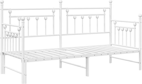 Kinderbett Bett Einzel Metall Weiß Für Matratze 80x200cm
