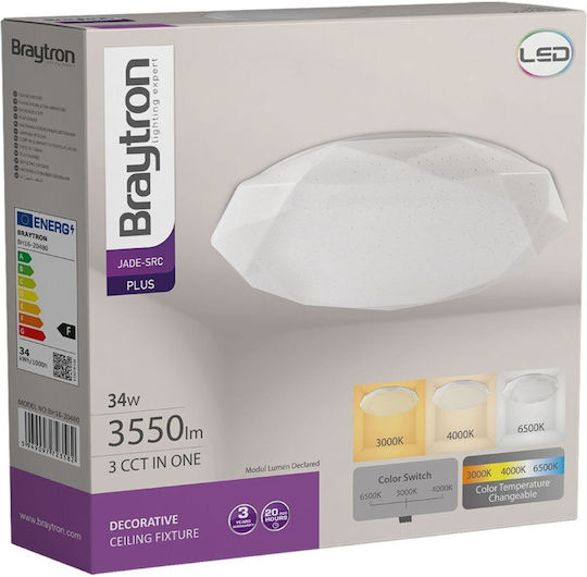 Braytron Jade Plafonieră de Tavan 39buc Albă cu LED Integrat