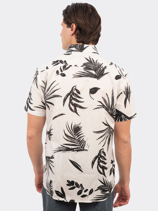 Short-sleeved Shirt Floral White