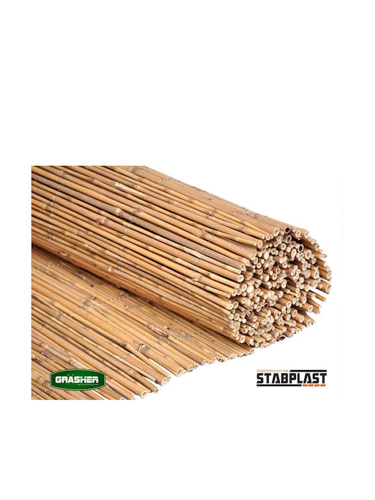 Grasher Bambuszaun mit Ganzes Schilf Bambus 2x5m