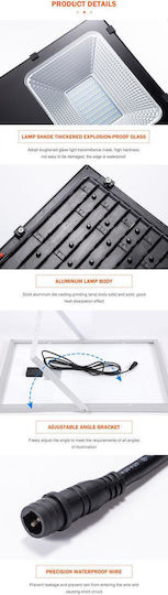 Invictus Street Solar Light 100W Cold White 6000K with Photocell and Remote Control IP65 42cmx37cmcm