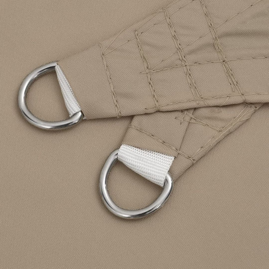vidaXL Triangle Shade Sail Brown With Hoop & with PU Coating 4x5x6.4m made of Oxford fabric